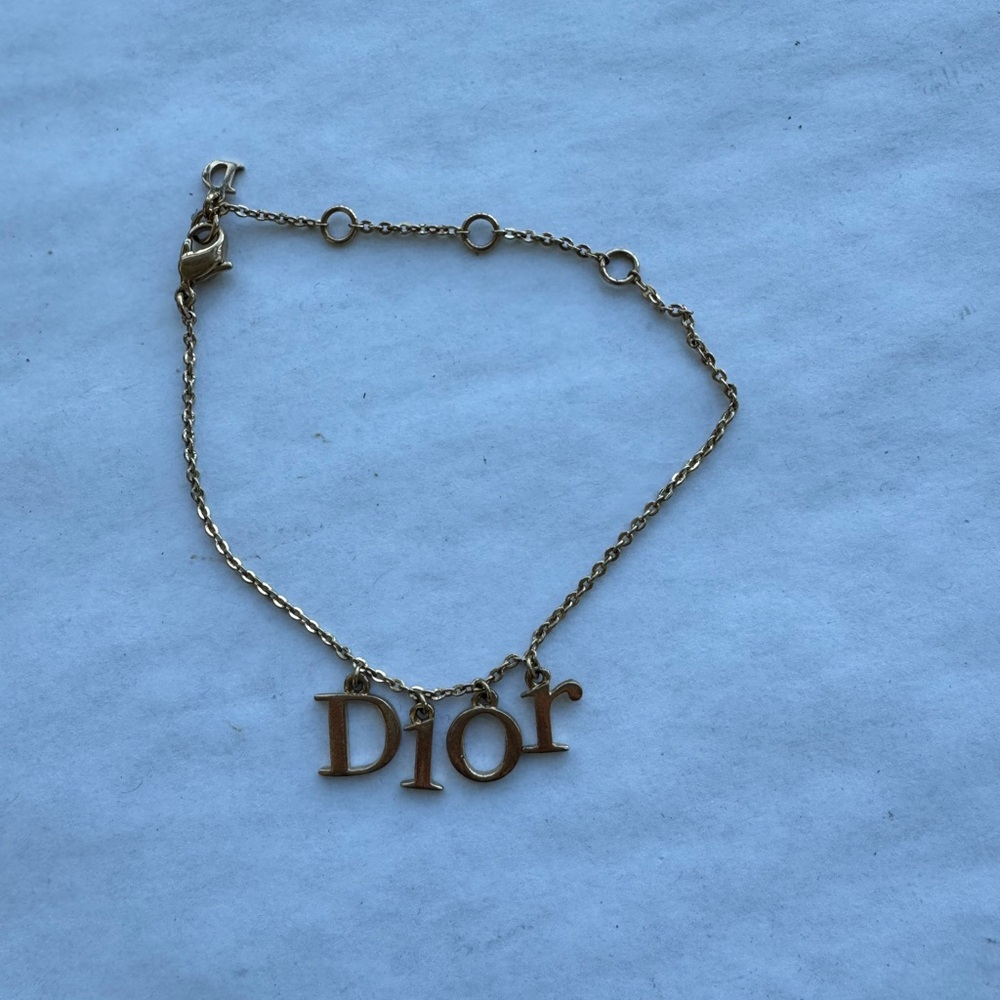 Dior Gold Letter Charm Chain Bracelet